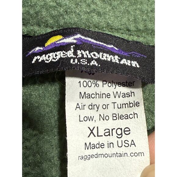 Ragged Mountain USA Pullover Fleece Full Zip Men's Size XL Green Performance - Picture 2 of 8